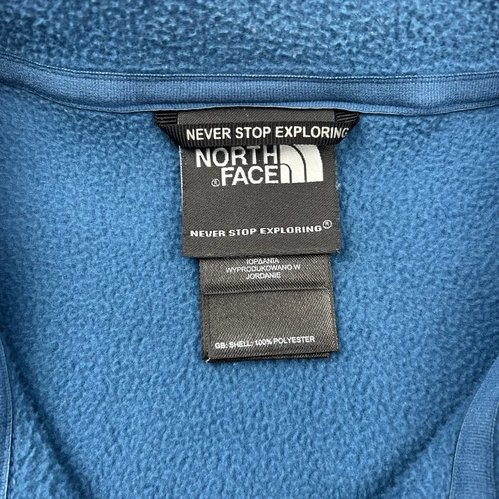 The North Face 1/4 Zip Pullover Men's Medium Fleece‎ Blue Lightweight